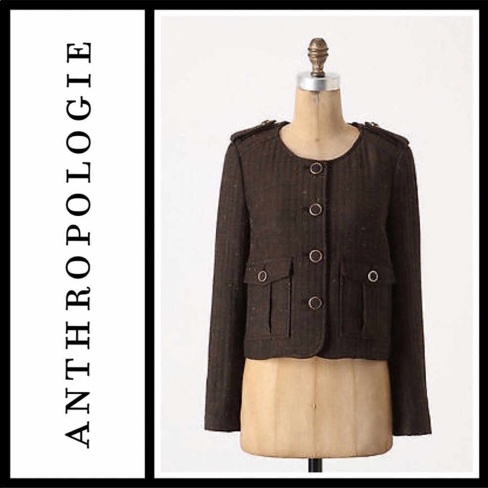 Anthropologie Cartonnier Quilted Tweed Jacket
